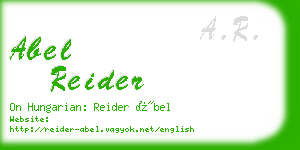 abel reider business card